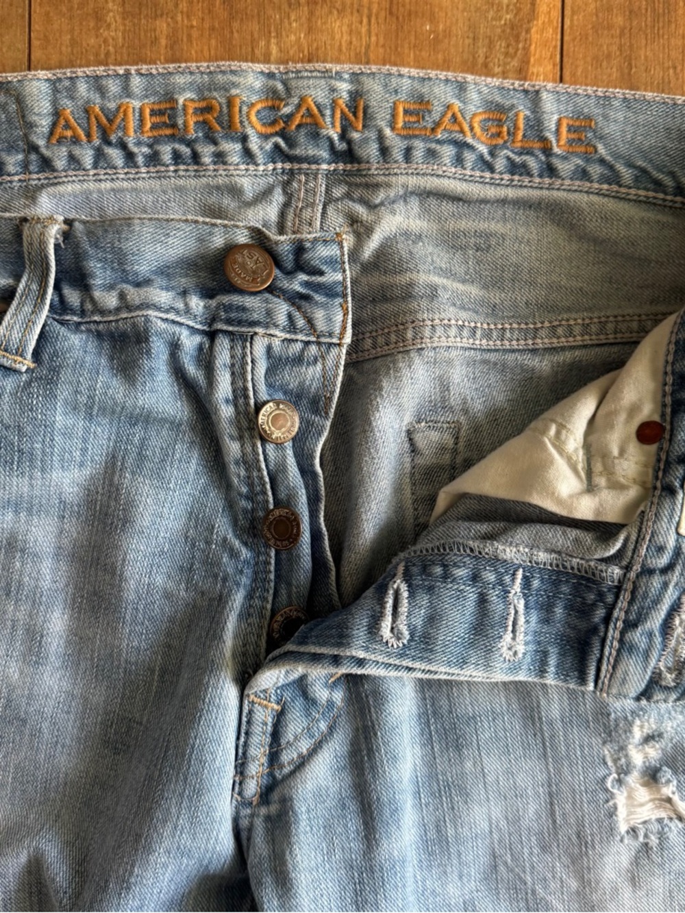 Vintage Y2K 2000’s American Eagle Light Wash Low Rise Boot Jeans Sz 32x32 - Picture 4 of 6